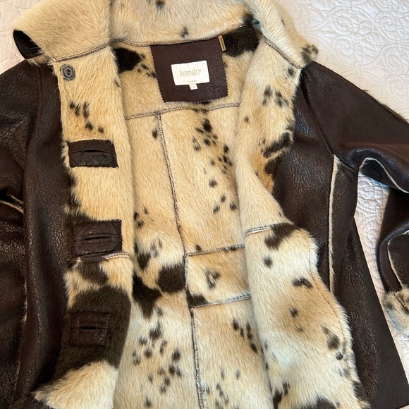 Women’s Brown Faux Cowhide Coat - Picture 9 of 11